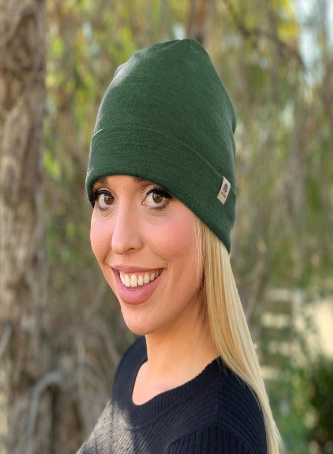 Bush Edge 100% Merino Wool Cuff Beanie Hat (Forest Green) - Image 3